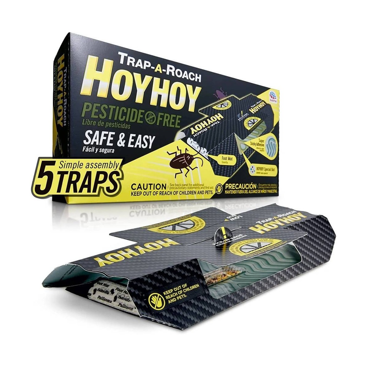 Piège à Cafards - Lot de 5 - Naturel - Sans Pesticides - Efficace